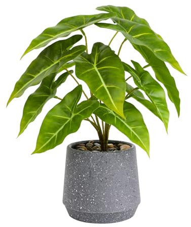 Veryhome Artificial Plants Indoor in Pot Fake Succulents Plants in Potted 33cm Large Fake Green Plant Faux Green Leaf Potted for Home Desk Living Room Decor
