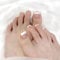 Ceboic 34Pcs Semi Cured Gel Toenail Polish Stickers, Glossy Self-Adhesive Gel Toe Nail Strips, Salon Quality Nail Wraps Toenail Stickers Pedicure Strips for DIY Feet Nail Design (French White Tip)