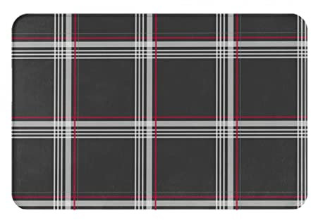 Fußabtreter Gelbes Schwarzes Quadratisches Gitter Schuhabtreter Einzigartige Indoor Fußmatte Schnelltrocknend Doormat 40X60Cm Für Außenbereich, Einzugsgeschenke, Badezimmer
