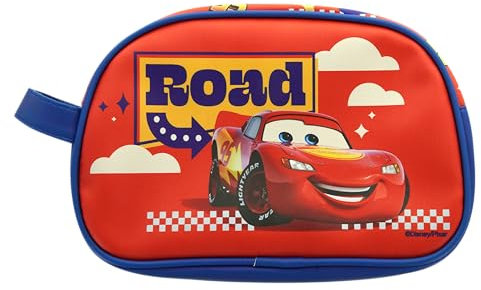 Disney Pixar Cars – Trousse de Toilette Flash McQueen – Format Compact, Étanche – Fermeture Éclair Solide, Hermétique – Accessoire Voyage Enfant, Rangement – Produit Officiel Disney
