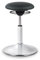 BALIMO Classic - Bewegungshocker - Sitztrainer - ergonomischer Sitzhocker - Hocker mit Schwingeffekt - Rücken-Trainer - Bewegungsstuhl - Bürohocker - Standfuß Chrom (Kunstleder Schwarz)