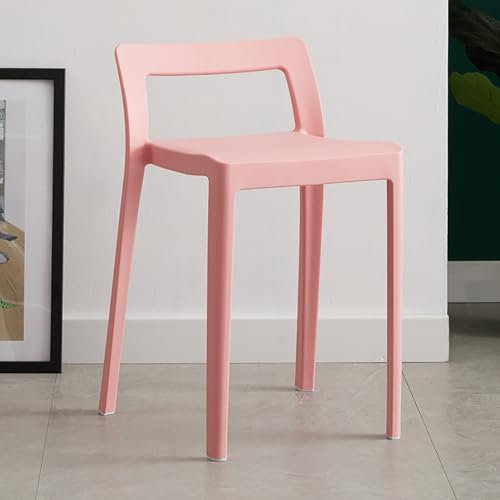 Generic Chaise, Empilable Chaise de Salle À Manger En Plastique, Chambre À Couchersans Accoudoirs Léger Chaise Mobile/Couleur Rose/33 * 38 * 60Cm