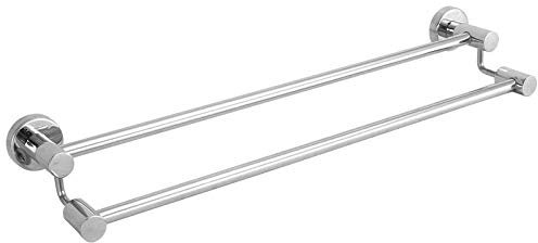 Porte-serviettes mural en acier inoxydable 304 haut et bas double pôle lumineux multifonction pour cuisine et Ba - Longueur 40 cm - Fixation murale - Support de rangement pour hôtel