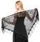 Giantree Damen Spitze Stola, Damen Blumen Umhang Schal, Halloween Kostüme Halloween Dreieckstuch Mesh Schals Stola für Hochzeit Abendkleider Party Braut(schwarz)