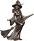 Kunst-Hexenstatue, Göttin der Hexerei mit Pentagramm, dekorative Figur, Skulptur, Heimdekoration, Ornament, Wohnzimmer, TV-Regal, Handwerk, 15,5 x 6,5 x 19,5 cm, bronzefarben