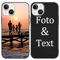 Yoedge Personalisierte Handyhülle für iPhone 15 Hülle Personalisiert 6,1, Schwarz Hülle mit Eigenem Foto Bedrucken Bild Text Individuelle Schutzhülle Selbst Gestalten für iPhone 15