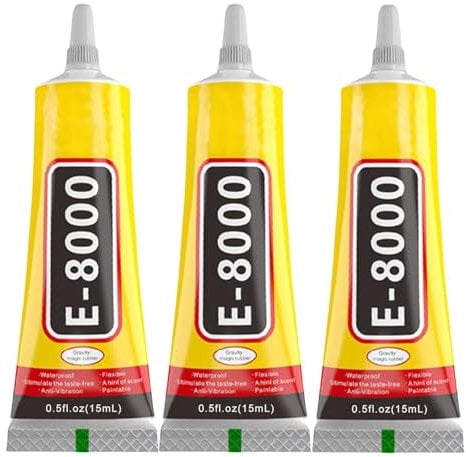 E-8000 - Multipurpose Glue, Transparent E8000 Bonding Agent - 3PC Super Bonding Agent for Phone, Jewelry, Glass, Wood, Metal, Fabric (15mlx3 Pack) - Multi-Functional Adhesive Solution