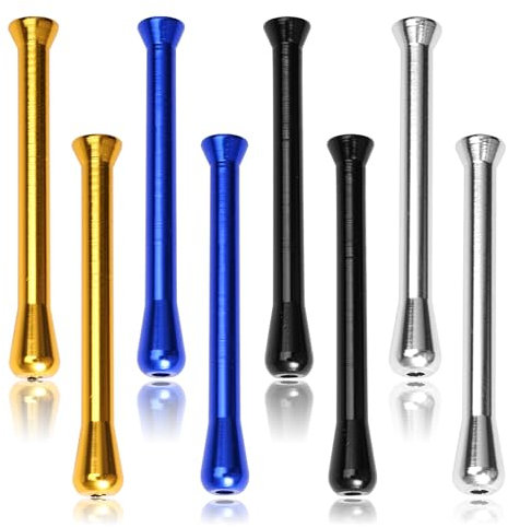 Jinsion 8 Stück Ziehröhrchen, Tragbare Zieh Röhrchen Aus Aluminium, 67mm Zieh Röhrchen Set, Sniffer Röhrchen, Ziehröhrchen Set (Gold/Silber/Schwarz/Blau)