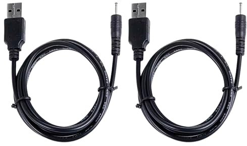 Panlouting 2 Pack | USB auf DC 2,0mm Kabel | 50cm USB A Stecker auf DC 2,0mm 5V Ladekabel | Für Kopfhörer, Ohrhörer, Bluetooth Lautsprecher
