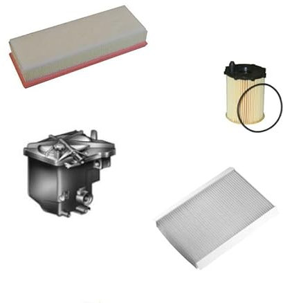 AOQ - KIT TAGLIANDO 4 FILTRI COMPATIBILE CON CITROEN C3 I 1.4 HDI 16v 1.6 HDI 16v C3 Picasso 1.6 HDI 16v, C4 I, PEU.206-307-308 I 1.6 HDI 16v