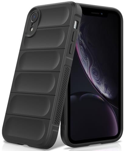 BonYonka Silicone Case Compatible with iPhone XR, Anti-Scratch Microfiber Lining, Shockproof Case with Camera Protection, Black