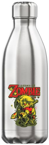 Zombie eating Vacuum Insulated Thermal Water Bottle Silver