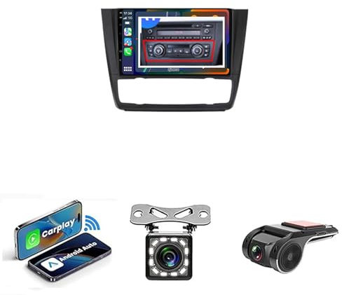 RUCERU Android 14 Radio Coche 9 Pulgadas con Pantalla Táctil 2 DIN para BMW 1 Series E81 E82 E87 E88 2004-2012 Conecta Y Reproduce Autoradio con Bluetooth Apoyo Mandos Volante(NF-1 WiFi 1G+32G)