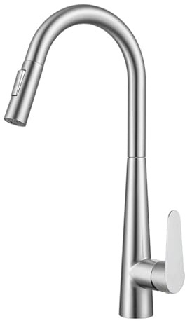 Küchenarmatur mit Brause Einhandgriff Drehbar Edelstahl Mischbatterie Modernes Design Einfache Installation Wassersparend Ideal für Zuhause und Küche