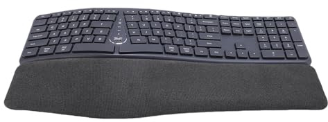 Dpofirs Clavier Ergonomique sans Fil, Clavier Ergonomique divisé Rechargeable avec Le Poignet rembourré pour Les Ordinateurs Portables PC