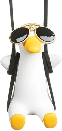 HUVZOR 1 Stück Schwingende Ente Auto Hängend Ornament, Schaukel Ente Rückspiegel Anhänger, Süße Swinging Duck Innenraum Deko für Autospiegel Hängendes Zubehör（D）