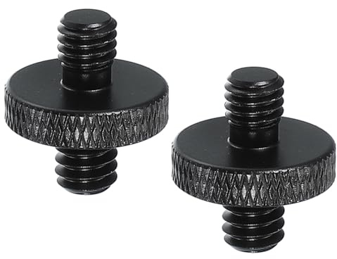 PATIKIL Tripod Screw Adapter 1/4 Male to M6 Male, 2 Pcs Tripod Nut Connectors Camera Mount Screw Camera Double Head Converter for Microphone Holder Magic Arms Accessories, 18 mm