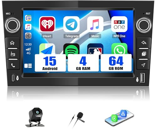 SIXWIN 4+64G Android 15 Autoradio für Opel Corsa d/Astra h/Zafira b/Meriva mit Carplay/Android Auto/Mirrorlink, 7 Zoll HD Bildschirm mit GPS WiFi Bluetooth FM/RDS EQ USB Typ C+Rückfahrkamera(Schwarz)