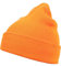 MSTRDS Unisex Strickmütze Basic Flap Beanie - einfarbige, neutrale Wintermütze für Damen und Herren ohne Druck und Stick, ohne Logo - Farbe neonorange, Größe one size