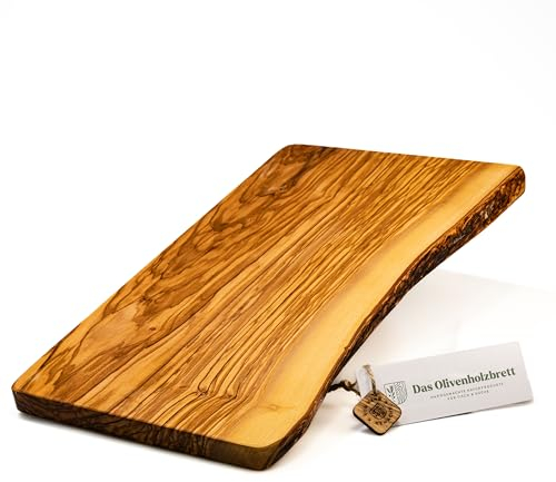 Olive Wood Chopping Board Rustic with Bark - 50cm