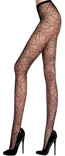 Yummy Bee - Pantimedias Rejilla de Tela de Araña Negro - Mallas de Telaraña Mujer - Góticas Halloween Fiestas de Disfraces