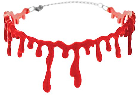 semen Blutstropfen Kette Blut Halskette rot Blutige Kette Horror Halsband für Halloween Kostüm (B)