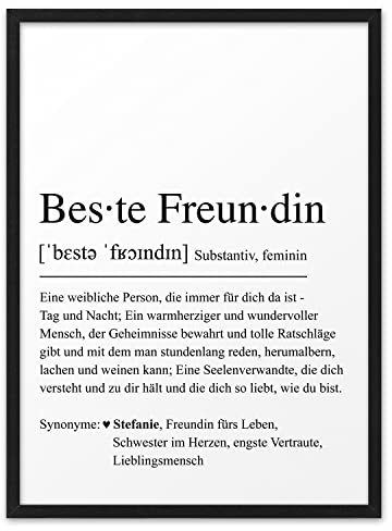 BESTE FREUNDIN DEFINITION | ABOUKI Kunstdruck | Beste Freundin Geschenke Geburtstag Geschenke für Freundin Geschenk beste Freundinnen Freundin Geschenk Freundschaft | Personalisiert