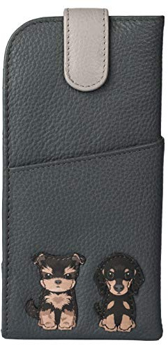 Mala Leather 5156 65 Brillenetui für Hunde, weiches Leder, breite Lasche, grau, 42