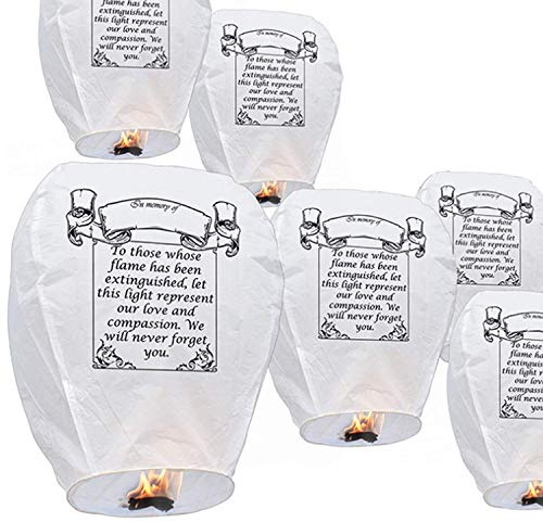 JIELUO Farolillos Voladores 100% Bio | Pack de 6 | 100% Eco biodegradables