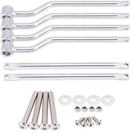 Motorrad Satteltaschen Halterung, Akozon Edelstahl Satteltasche Halterung Bar Stützhalterungen Kit Ersatz (Silber)