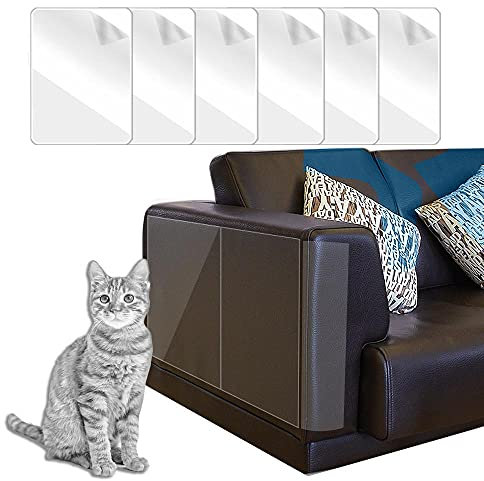 BluVast Katze Kratzschutz Sofa 6pcs, Anti Kratz Möbelschutz, Kratzschutz for Katze, Sofa Schutz Katze, Kratzschutz Möbel für Sofa Möbel Wand, Transparent Anti Kratz Pad,Cat Scratch Protection