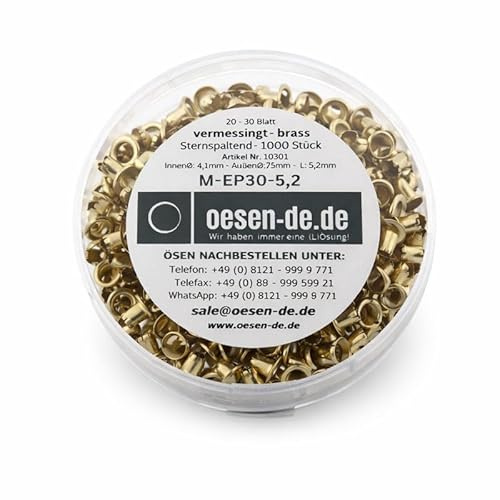 Ösen MEP30-5,2mm vermessingt 250 Stk für 20-30 Blatt