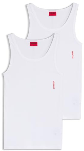 HUGO Herren Tank TOP Twin Pack Zweierpack Unterhemden aus Gerippter Stretch-Baumwolle