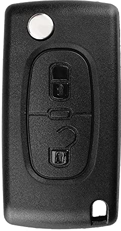 Carcasa para Llave de Coche con Mando a Distancia, Compatible con Citroen C2 C3 C4 C5 C6 C8 Peugeot 107207307 307S 308407607 (2 botones-0536)