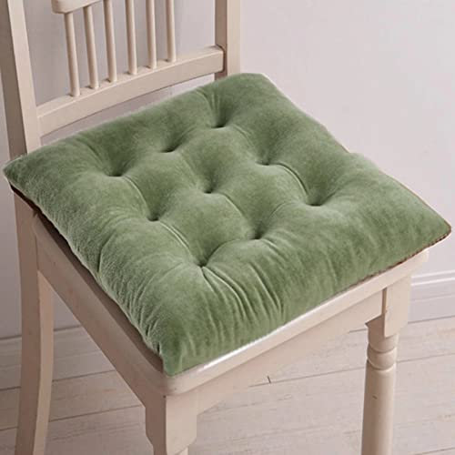 CFMZ Galette De Chaise 40x40 Lot De 4, Coussin De Chaise Interieur Dehoussable, Coussin Chaise avec Sangles, Velours Cristal Coussins De Chaise De Salle à Manger Vert Clair