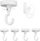 AIEX 6pcs Powerful Adhesive Ceiling Hooks, Shower Hanger Hooks Heavy Duty Wall Hooks Shower Hooks for Hanging Robe Towel Coat Key Bag (White)
