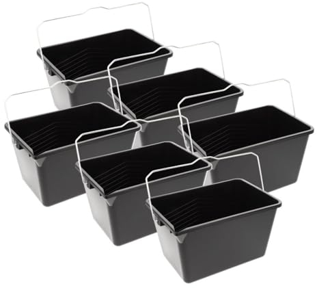 Farbeimer leer mit Ausgießer Skala Eckig Kunststoff Eimer Kübel Behälter 6 Liter 6 Stück