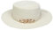 VPbao Panama Elégant Femme Chapeau Melon en Paille Anti Soleil avec Boucle Mariage Cérémonie Soirée Crème Blanc