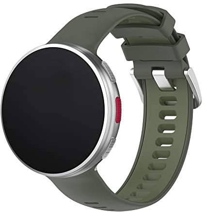 Xkravo Kompatibel mit Polar Vantage V2, Armband Ersatz für Vantage V2, Silikon Wechselarmband (Dunkelgrün + Armeegrün)