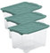 Rotho Evo Safe Keeping 3er-Set Aufbewahrungsbox 15l mit Deckel, Kunststoff, transparent/grün