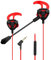 Headphones Gaming Earphones with Mic & Volume Control, X box One Switch Console In Ear Headset Earbuds Wired with Microphone, PC Computer PS 4 Phone games accessories earphone, Red