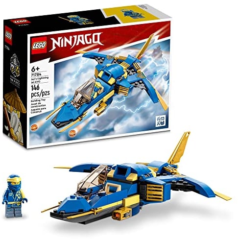 LEGO NINJAGO Jay's Lightning Jet EVO 71784, Aufrüstbares Spielzeugflugzeug, Ninja Flugzeug-Bauset, Sammlerstück, Geburtstagsgeschenkidee für Kinder, Jungen und Mädchen ab 7 Jahren