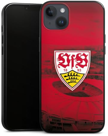 Silikon Hülle kompatibel mit Apple iPhone 14 Plus Case schwarz Handyhülle VfB Stuttgart Stadion Offizielles Lizenzprodukt
