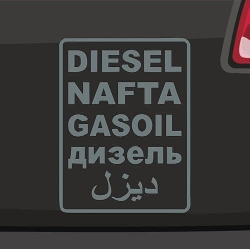 Generisch Diesel Texte Aufkleber Sticker Offroad NAFTA Gasoil car Tang Schild 4x4 8x6cm Farbe: Grau