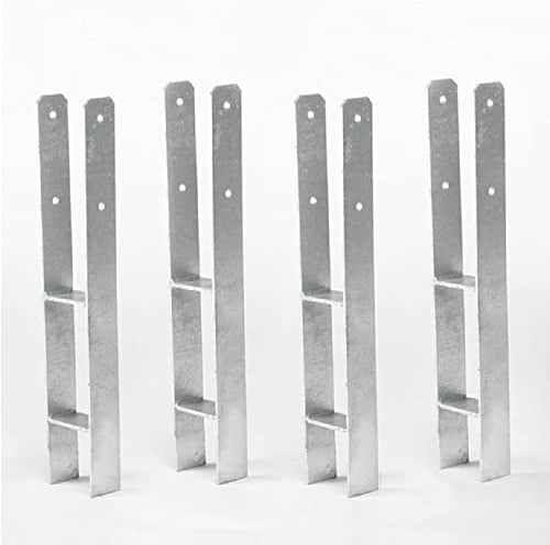Gartenpirat 4 Stück H-Anker 121x600 mm Pfostenanker feuerverzinkt für Pfosten 12x12 cm
