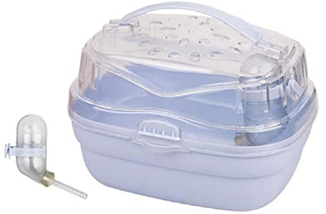 hero-s Caja de transporte para hámster, jaula portátil, jaula de transporte para animales pequeños, con botella de agua, bolsa de transporte para conejillos de indias