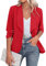 Zeagoo Blazer da Donna, Elegante, a 3/4, a Maniche Lunghe, Slim Fit, con Risvolto, Blazer Casual, da Lavoro, Taglia S-3XL, Colore: Rosso, M