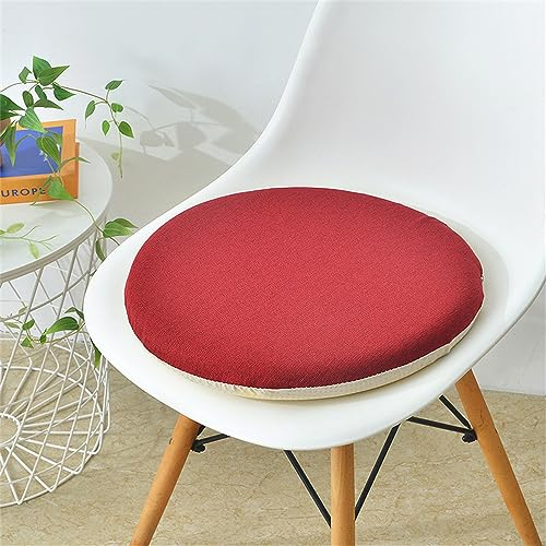 FANSU Sitzkissen Rund Memory Foam, Wasserdicht Waschbare Memory Schaum Stuhlkissen für Zuhause, Küche, Esszimmer, Garten, Büro Innen/Outdoor Sitzpolster (40cm,rot)