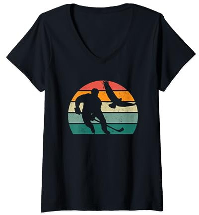 Cooles Eishockey Fan Shirt Stadt Mannheim mit Adler Skyline T-Shirt mit V-Ausschnitt
