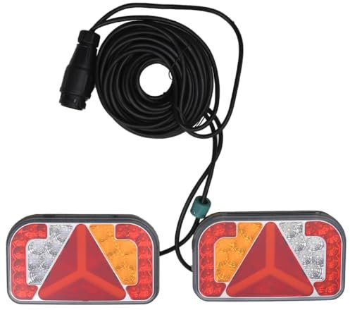 vidaXL Anhängerleuchten 2 STK. Rot 24x5x14,5 cm 12V LED-Leuchtmittel, Anhängerbeleuchtung, Autolicht, Fahrzeugleuchte, Autoleuchte, Fahrzeuglicht